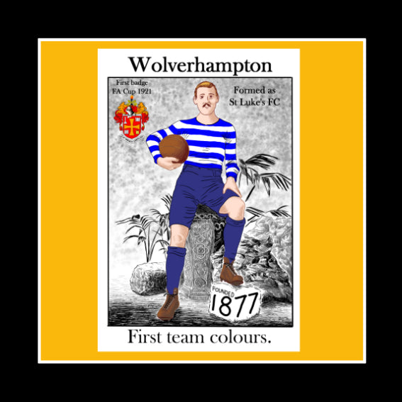 Wolverhampton Wanderers Coaster – Football Cartoon Histories