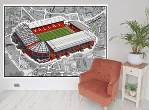 Charlton Athletic ,The Valley wallpaper print