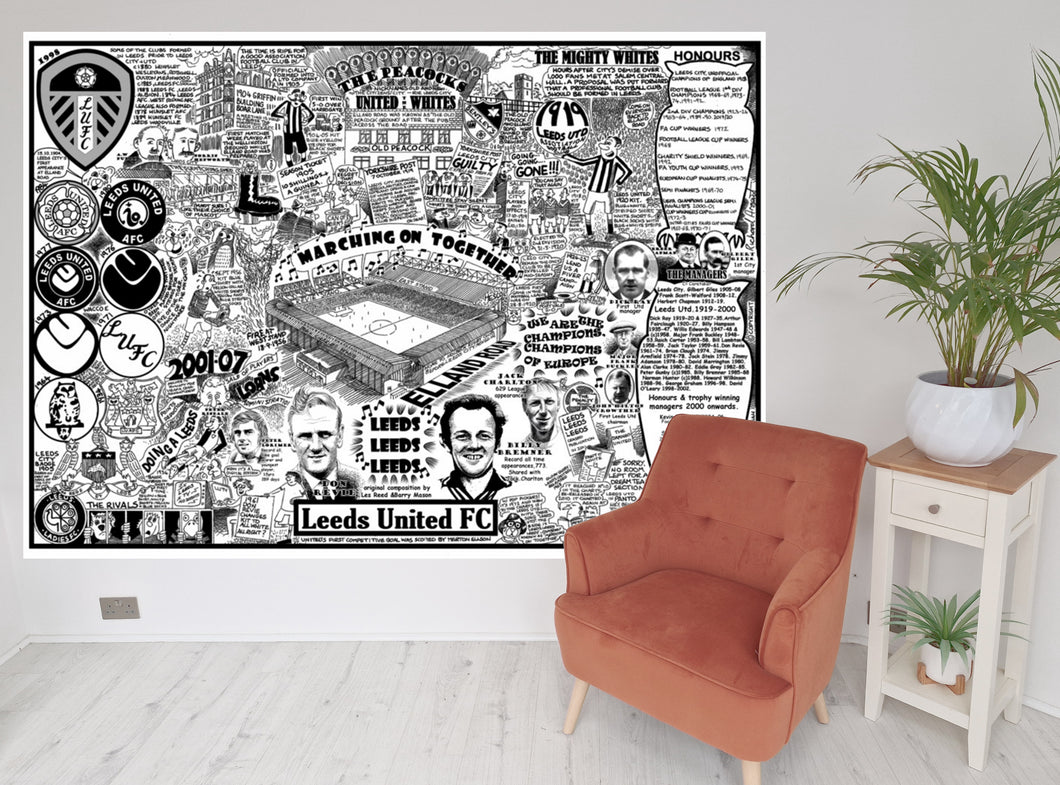 Leeds United wallpaper print